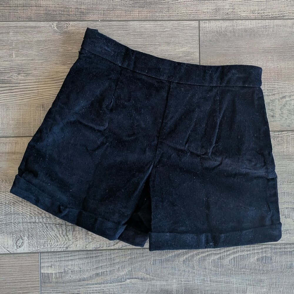 Jacadi Girl's Corduroy Cotton Pique Shorts Preppy Prep School Winter Navy 8 - Picture 4 of 7